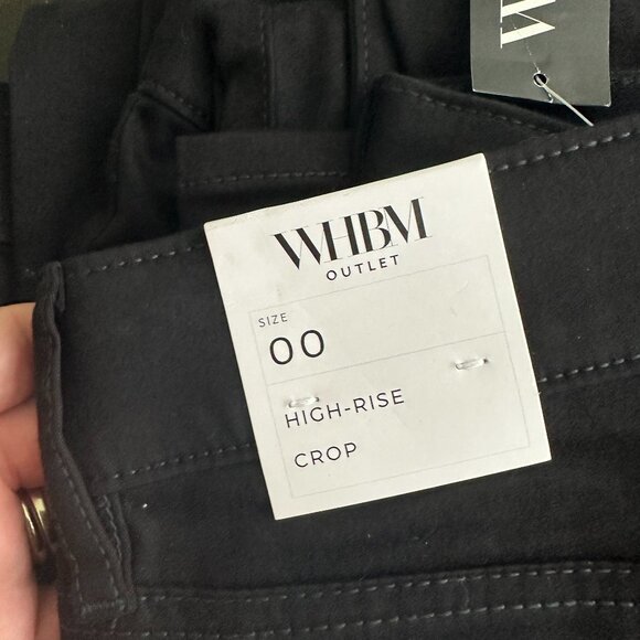 NWT White House Black Market Pants Black 00 High Rise Utility Crop Cargo Ankle - Picture 7 of 11